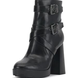 Vince Camuto Black Leather Heeled Boots